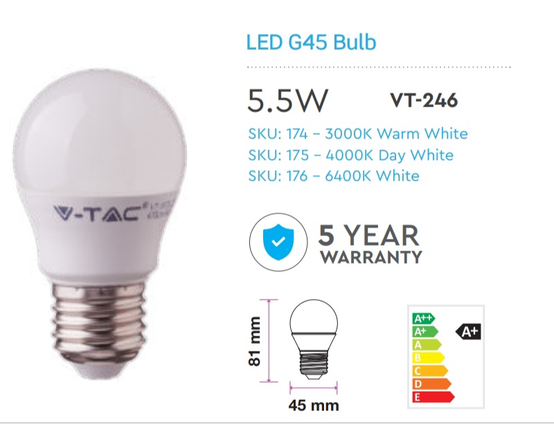 LED G45- BULB - V-TAC FOR SALE - 800buildingmaterials Dubai UAE Abu Dhabi Riyadh Jeddah Dammam ...