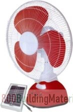 PINTRON Red Plastic Solar DC Table Fan
