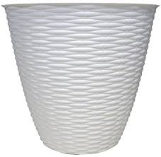 AC Planter – White Linear Conical Fiber Pot