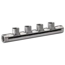 Manifold With 5 Ports, 1/2 Inch FNPT, Stainless Steel