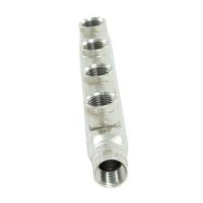 Manifold With 5 Ports, 1/2 Inch FNPT, Stainless Steel