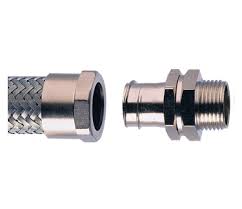 Adaptaflex Conduit Fitting W/ Locknut, S20-M20-AC-plus-LNB-M20, Brass, 1/2 Inch, Silver