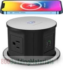 HANNELORE Pop Up Power Sockets With USB C, Automatic 15W Wireless Charging