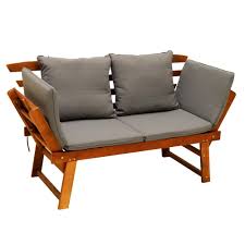 Yatai Adjustable Outdoor Solid Acacia Wood Sofa- Brown- TP1036
