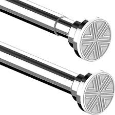 Cworld Shower Curtain Rods Adjustable – Silver