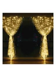 Window String Lights Curtains – White