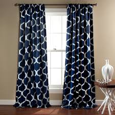 FH Stone Design Curtain with Rings 1200 -Navy Blue