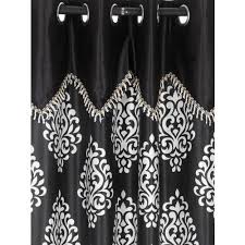 Habaq Embroided Velvet Design Curtains KO1884-07 Black & Gold