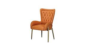 Jilphar Synthetic Leather Covered Arm Chair Steel Frame – Orange – JP1160