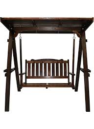 YATAI Wooden Canopy Wooden Swing 2-Seater with Roof