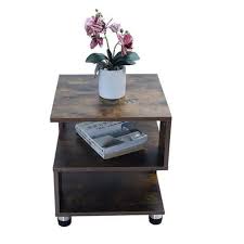 Yatai 3 Tier S-Shaped Coffee Table for Living Room- Brown- H437