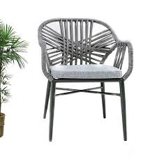 Swin Aluminium Frame With Rope Out-door Dining Chair- Grey – H0556-CL