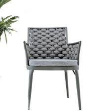 Swin Aluminium Frame Chair with Woven Rope Chair- Gray- H0566-CL