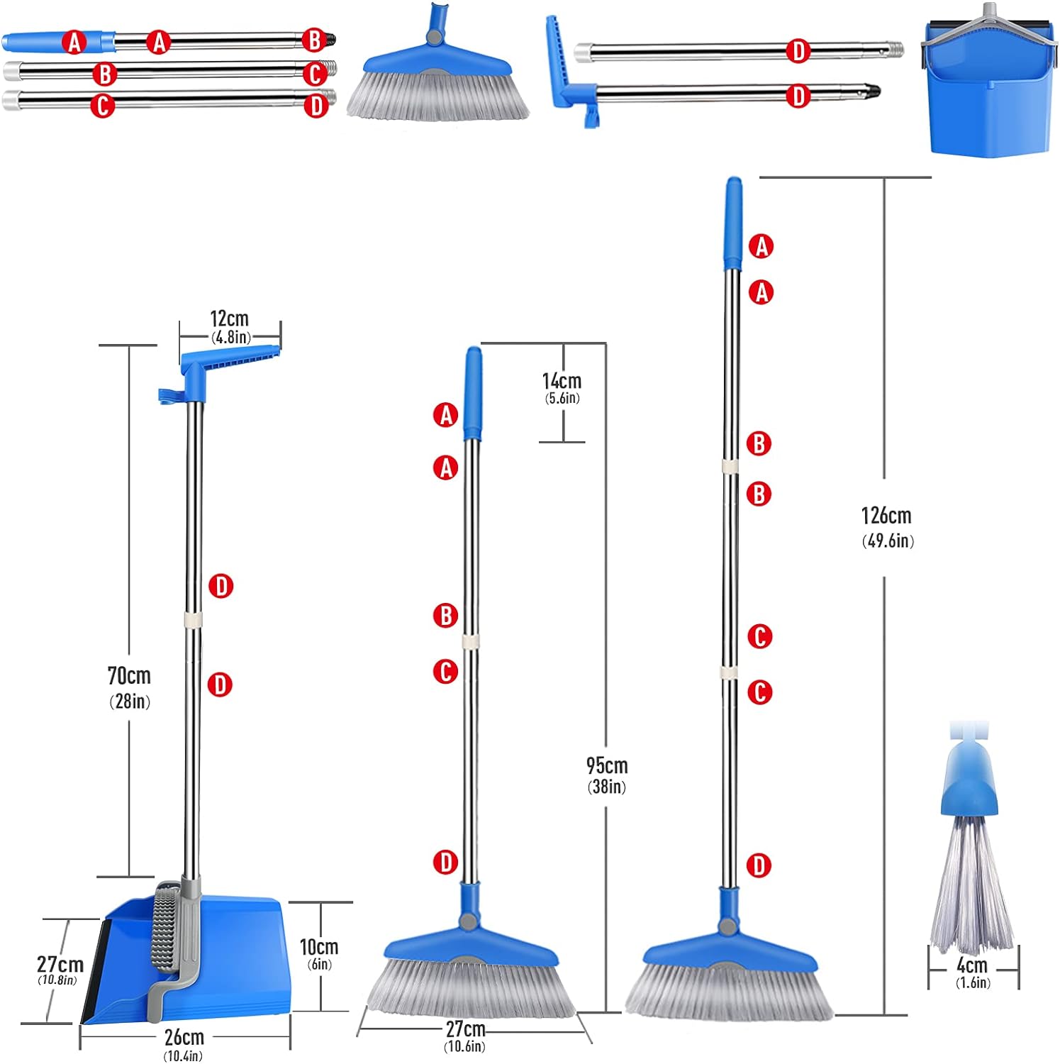 Masthome Standing Cleaning Brush With Dustpan Combo Set For Kitchen   61RTLiRWOuS. AC SL1500  