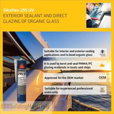 SIKA – Exterior Sealant And Direct Glazing Adhesive For Bonding Organic Glass In Marine Applications – Sikaflex-295 UV White – PU – 300ml Cartridge