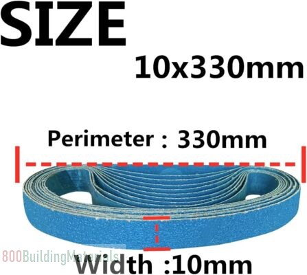 FEIHU Zirconium Corundum Sanding Belts 10 x 330 mm Each Grit 5 x 60 / 80 / 100 / 120 / 240 / 320 for Black & Decker