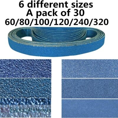 FEIHU Zirconium Corundum Sanding Belts 10 x 330 mm Each Grit 5 x 60 / 80 / 100 / 120 / 240 / 320 for Black & Decker