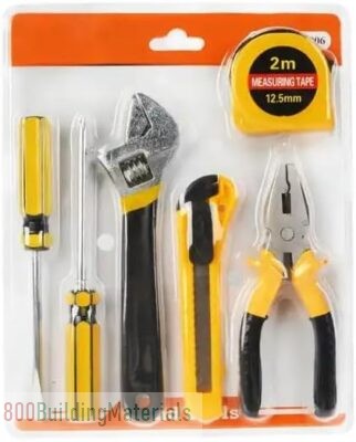 Screwdriver, Utility Knife, Tape Measure, Adjustable Wrench, Pliers – Pack of 5