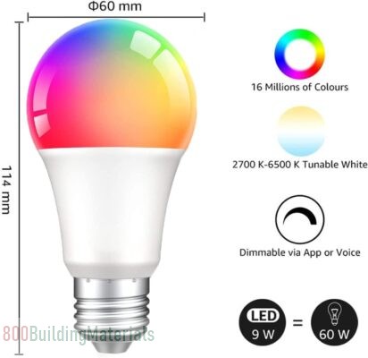Zigbee Smart Light Bulbs, Smart Hub Required, Color Changing, Works with Smart Life, Voice Control with Alexa