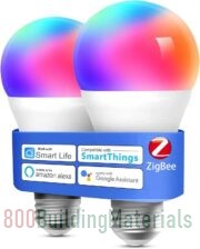 Zigbee Smart Light Bulbs, Smart Hub Required, Color Changing, Works with Smart Life, Voice Control with Alexa
