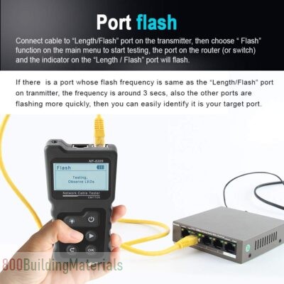 Wire Tracker PoE Checker Inline PoE Voltage and Current Tester with Cable Tester with Illuminate Function