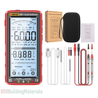 Eacam 6000 Counts Digital Multimeter Smart Anti-burn Rechargeable Universal Meter NCV Tester 5-inch Large LCD with Backlit Flashlight for Voltage Curr
