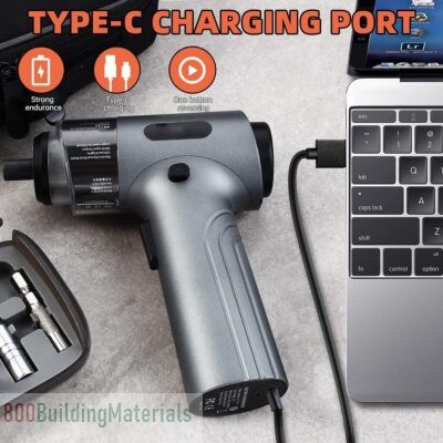 Cordless Electric Screwdriver Set with Led Workig Light with USB-C Charging