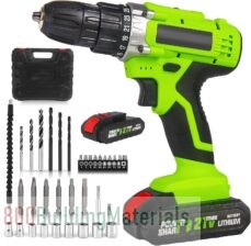 Prosight Cordless Drill Set, 21V Electric Drill with 2 Batteries & Charger, 3/8-Inch Keyless Chuck, 2 Variable Speed, 25+1 Torque Setting Power Tools