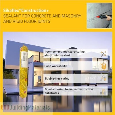 SIKA – Multipurpose Elastic Joint Sealant For Concrete And Precast Joints – Sikaflex Construction+ Grey – Moisture-Curing – 600ml